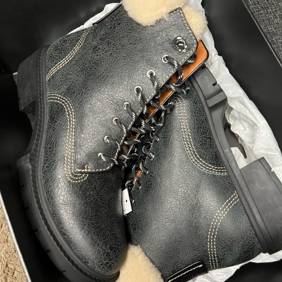 Coach Lorimer Leather Boots in Black - Picture 5 of 7